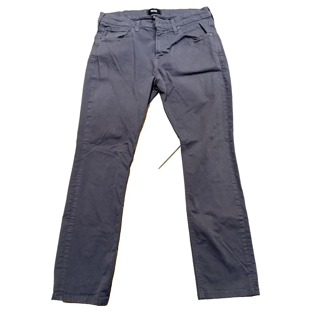 Paige Federal Jeans Mens 31 Gray Moon Shade Slim Straight Stretch Made USA